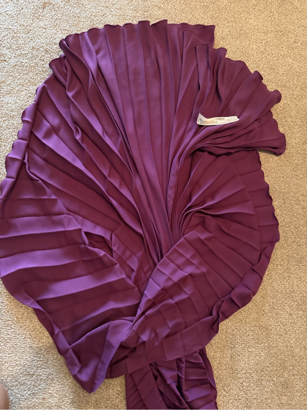 One-Shoulder Pleated Cut-Out Dress in Deep Purple - Picture 9 of 12